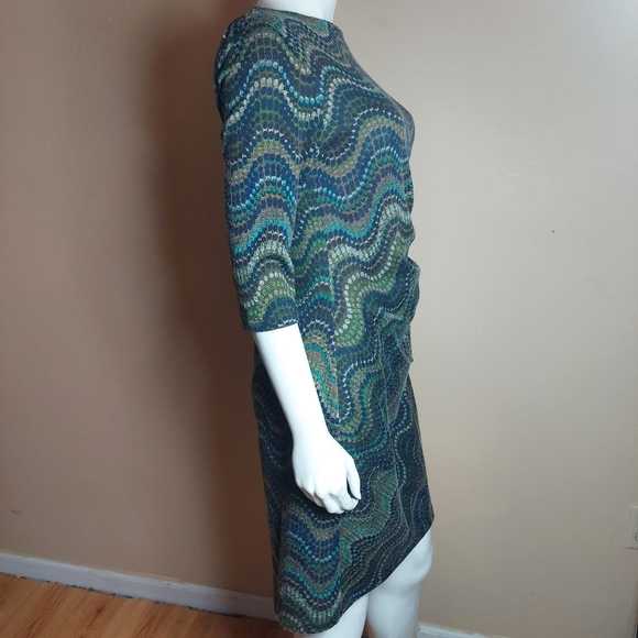 PULL IN 24HRS Shelby & Palmer Knit Blue Green Dress Size Medium - Picture 10 of 11